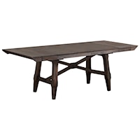 Rustic Industrial Trestle Table with 2 12" Leaves