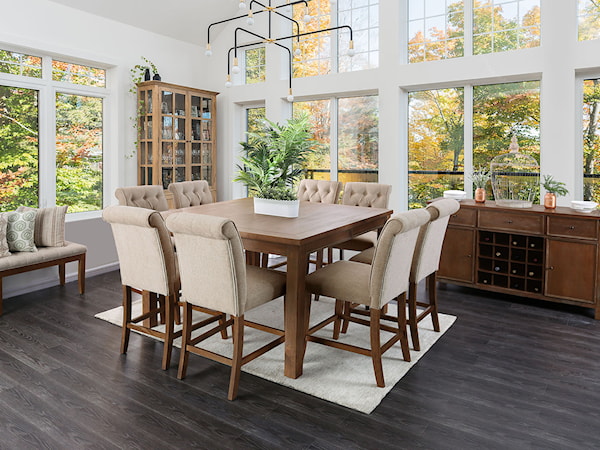 9-Piece Counter Height Dining Table Set