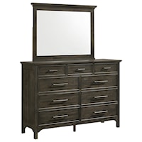 Contemporary Dresser and Mirror Set with Cedar-Lined Drawers