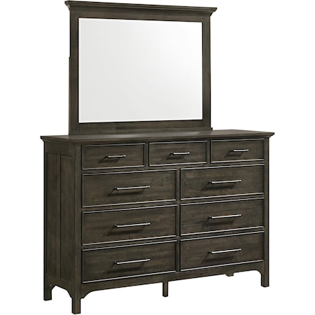 Dresser and Mirror Set