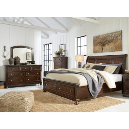4pc Queen Sleigh Storage Bedroom Set