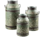 Signature Design by Ashley Accents Elke Antique Green/Brown Milk Can Set