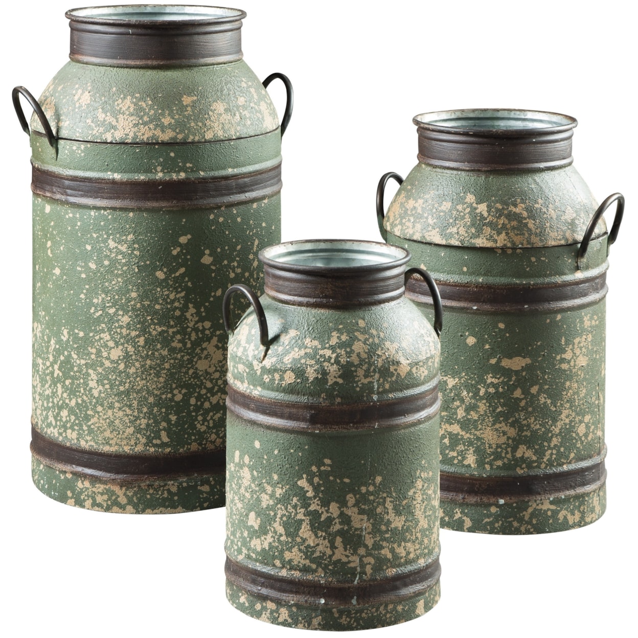 Signature Design Accents Elke Antique Green/Brown Milk Can Set