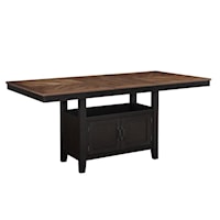 Industrial Farmhouse Storage Counter Height Storage Table with 20" Leaf