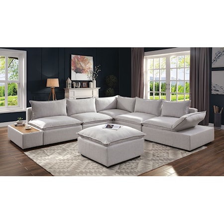 Contemporary Sectional with Adjustable Arm Rest