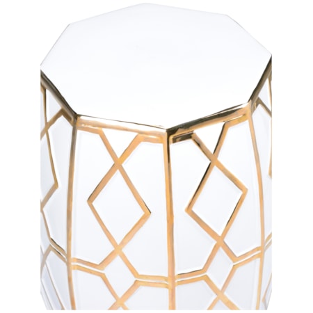 Andreu Garden Stool - White/Gold