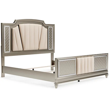 King Upholstered Panel Bed