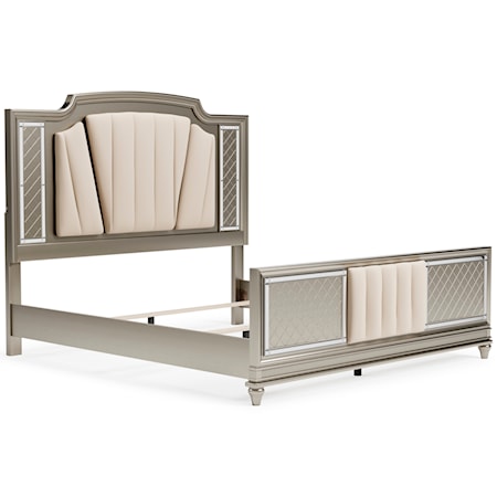 King Upholstered Panel Bed