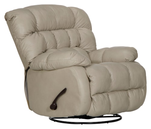 Casual Swivel Glider Recliner with Pillow Arms