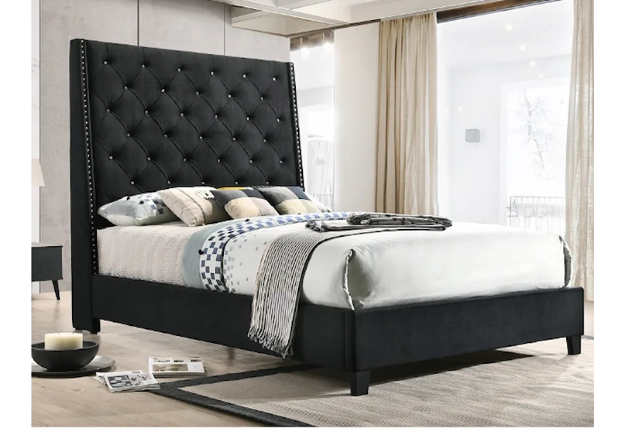 Chantilly Bed California King Upholstered Bed by Crown Mark at Royal Furniture