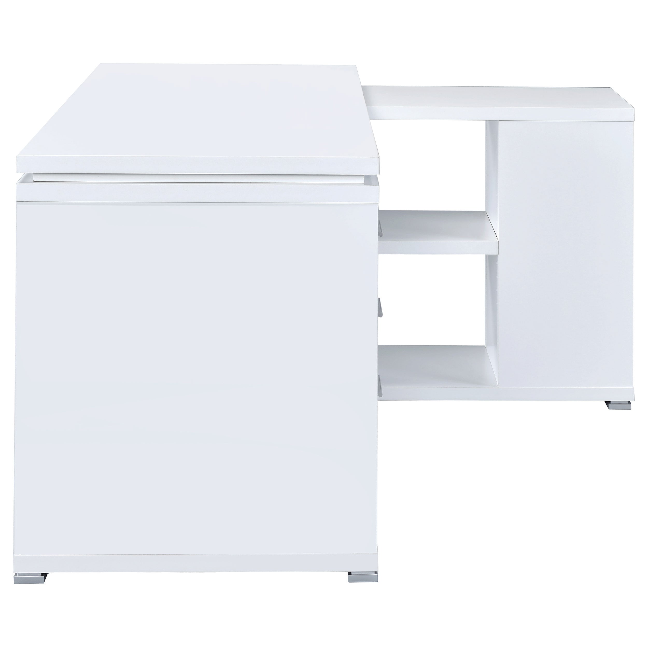 Coaster Yvette 66037 VETTE WHITE L SHAPED OFFICE DESK 7 Day