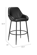 Zuo Vila Collection Transitional Barstool