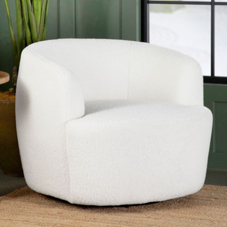 Hudson Faux Sheepskin Swivel Chair