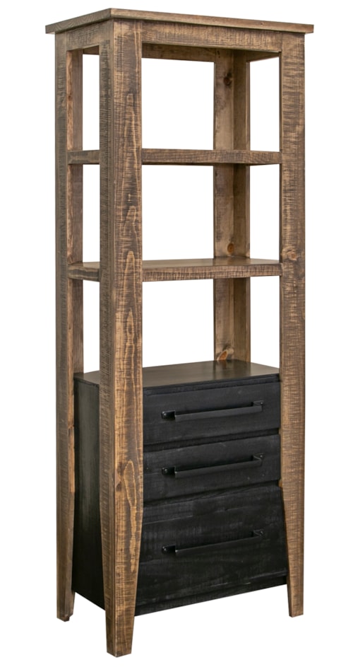 Rustic 3 Drawer Bookcase