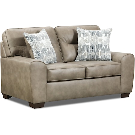 Contemporary Loveseat with Tapered Legs