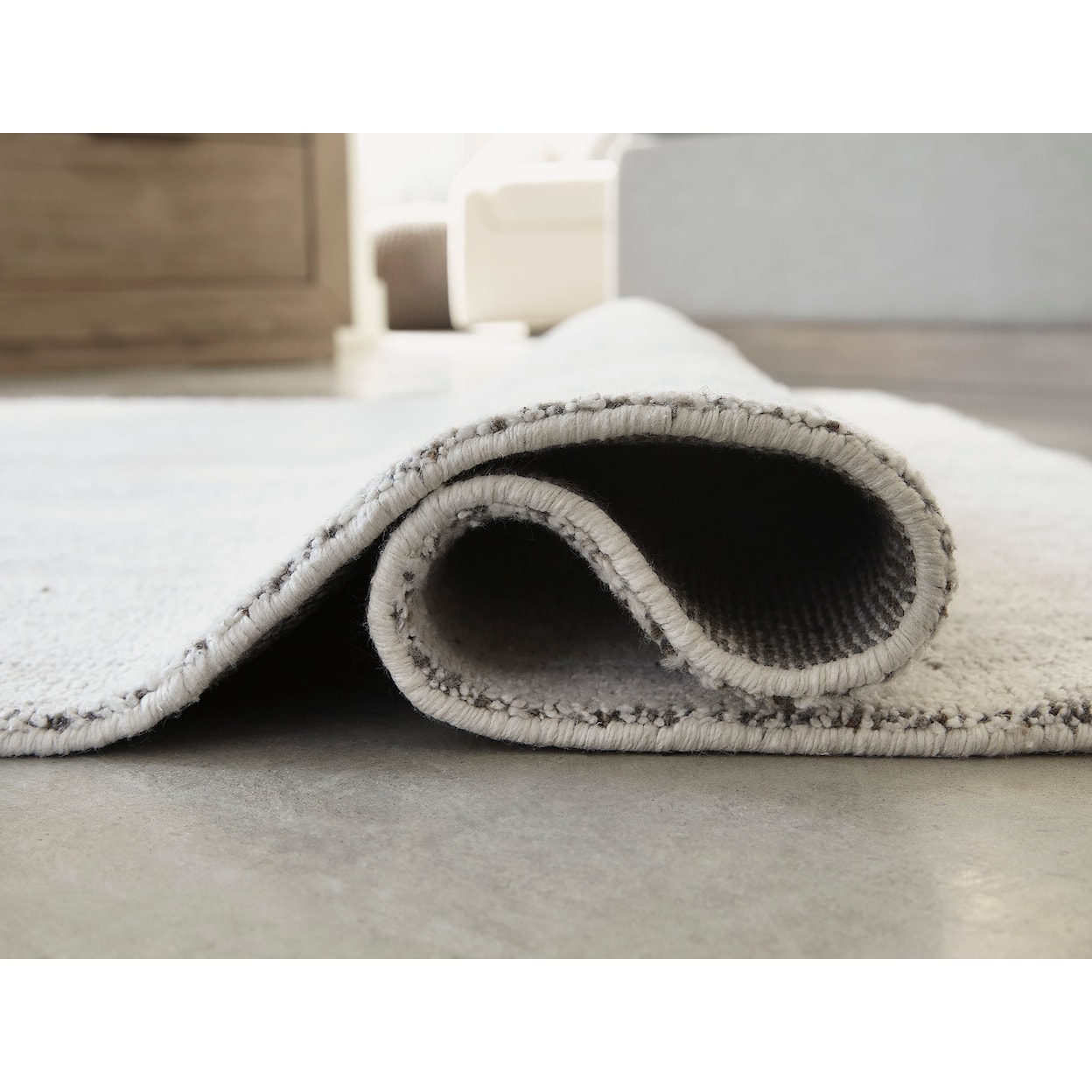 Ashley Furniture Signature Design Contemporary Area Rugs Lenlett Ivory/Charcoal Large Rug