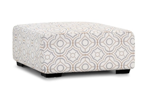 Transitional Square Ottoman with Button Tufting