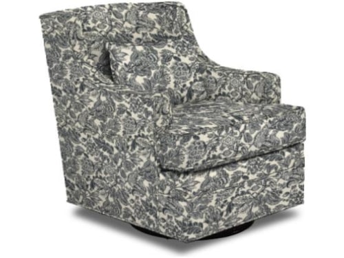 Transitional Swivel Glider Chair with Accent Pillow