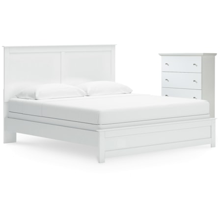 King Panel Bed And Chest