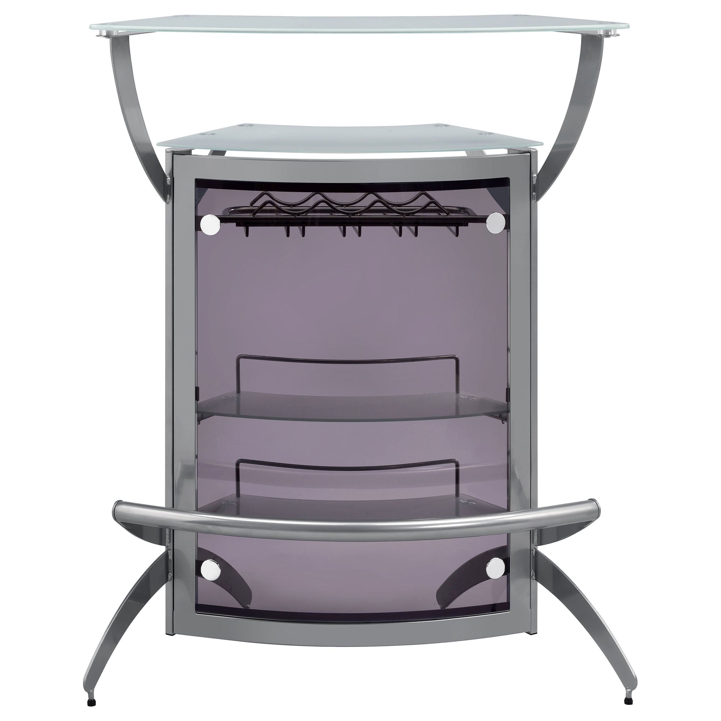 2-shelf Curved Freestanding Home Bar Cabinet