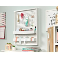 Wall Mounted Pegboard with Tray Storage