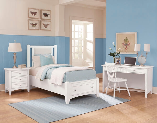 Grey Upholstered Twin Bed