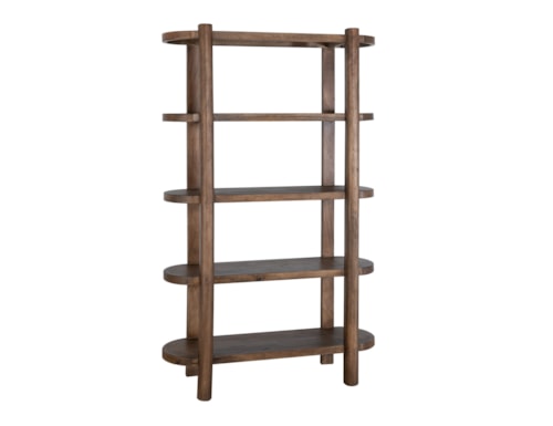 Modern Rustic 5-Shelf Bookcase
