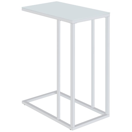 Stella Glass Top C-Shaped Sofa Side Table
