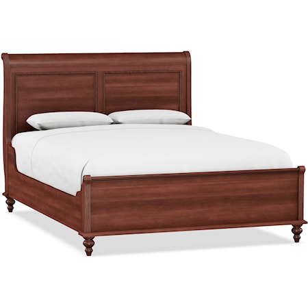 Traditional Queen Sleigh Bed with Low Footboard