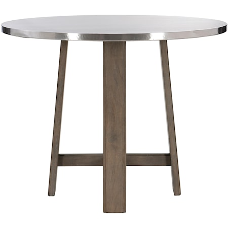 Transitional Round Pub Table with Customizable Finish