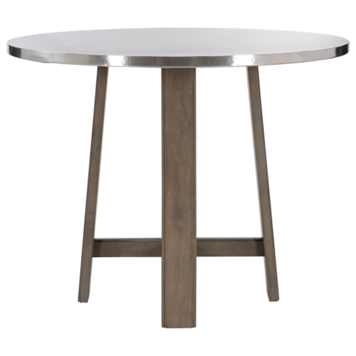 Transitional Round Pub Table with Customizable Finish