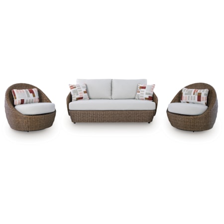 Love/Swivel Chairs Set (Set Of 3)