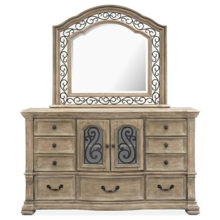 Dresser and Mirror Set