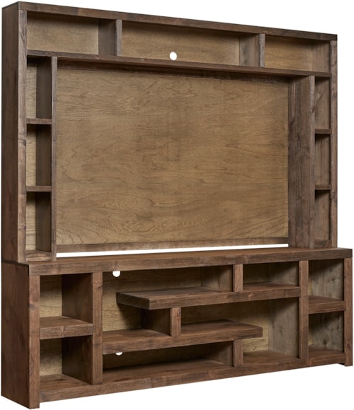Contemporary 97" Console and Hutch with Wire Management