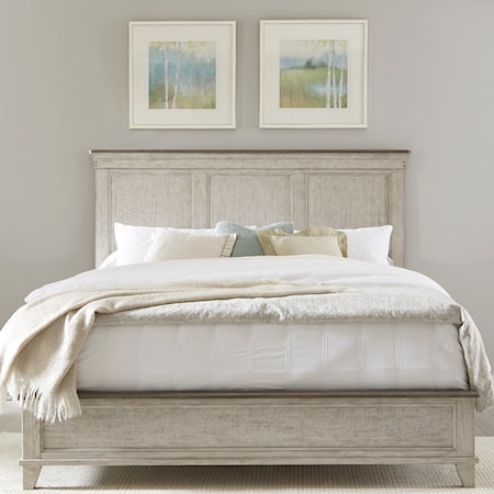 Modern Farmhouse Queen Panel Bed with Crown Molding