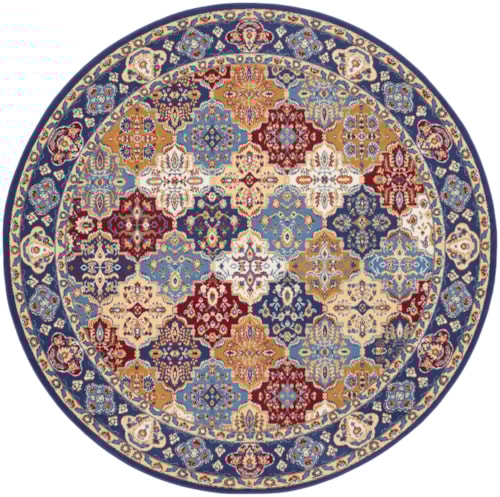 8'  Multicolor Round Rug
