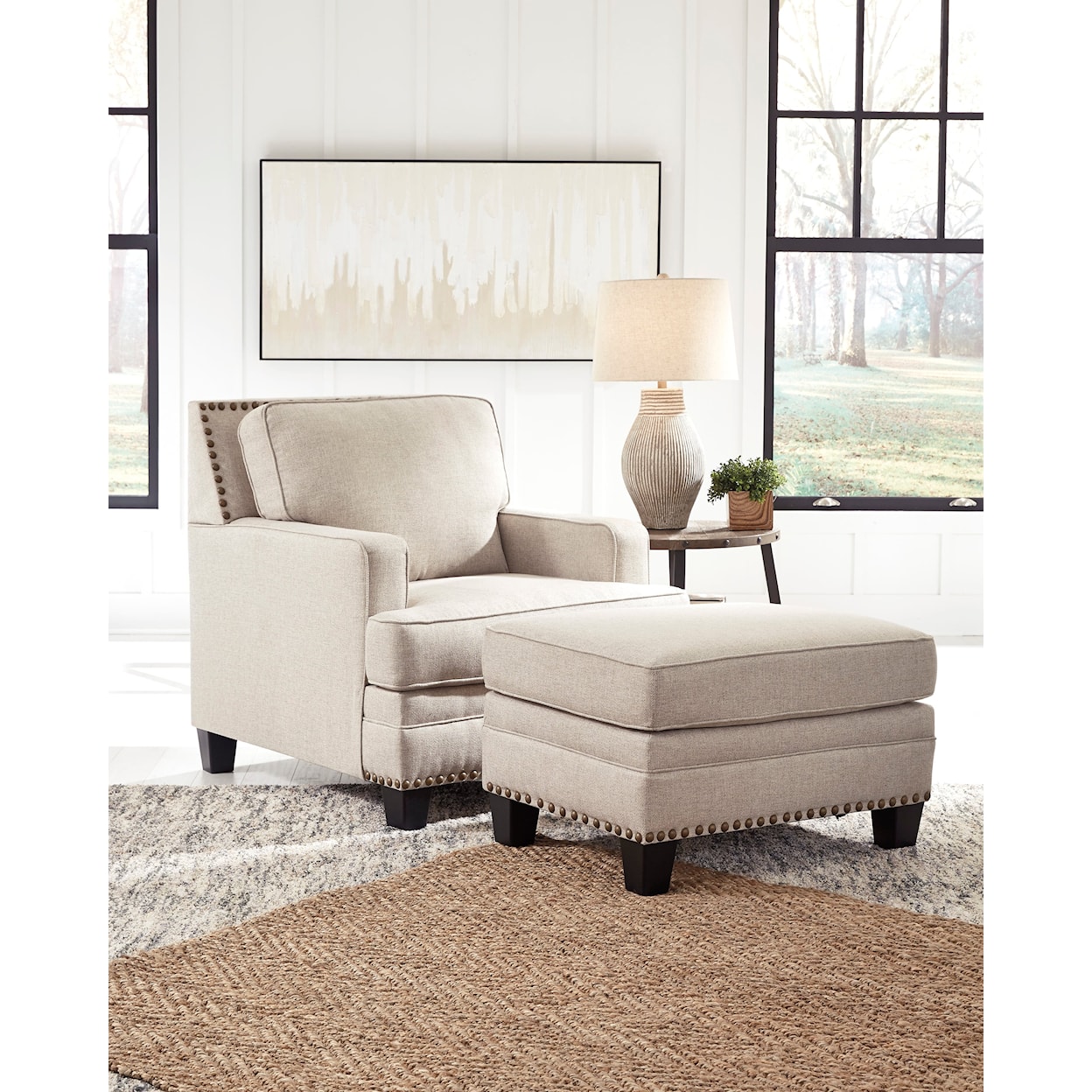 Ashley Furniture Benchcraft Claredon Chair and Ottoman