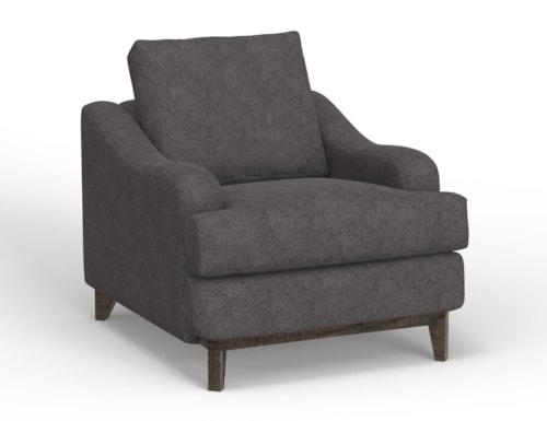 Mid-Century Modern Chair with Slope Arms