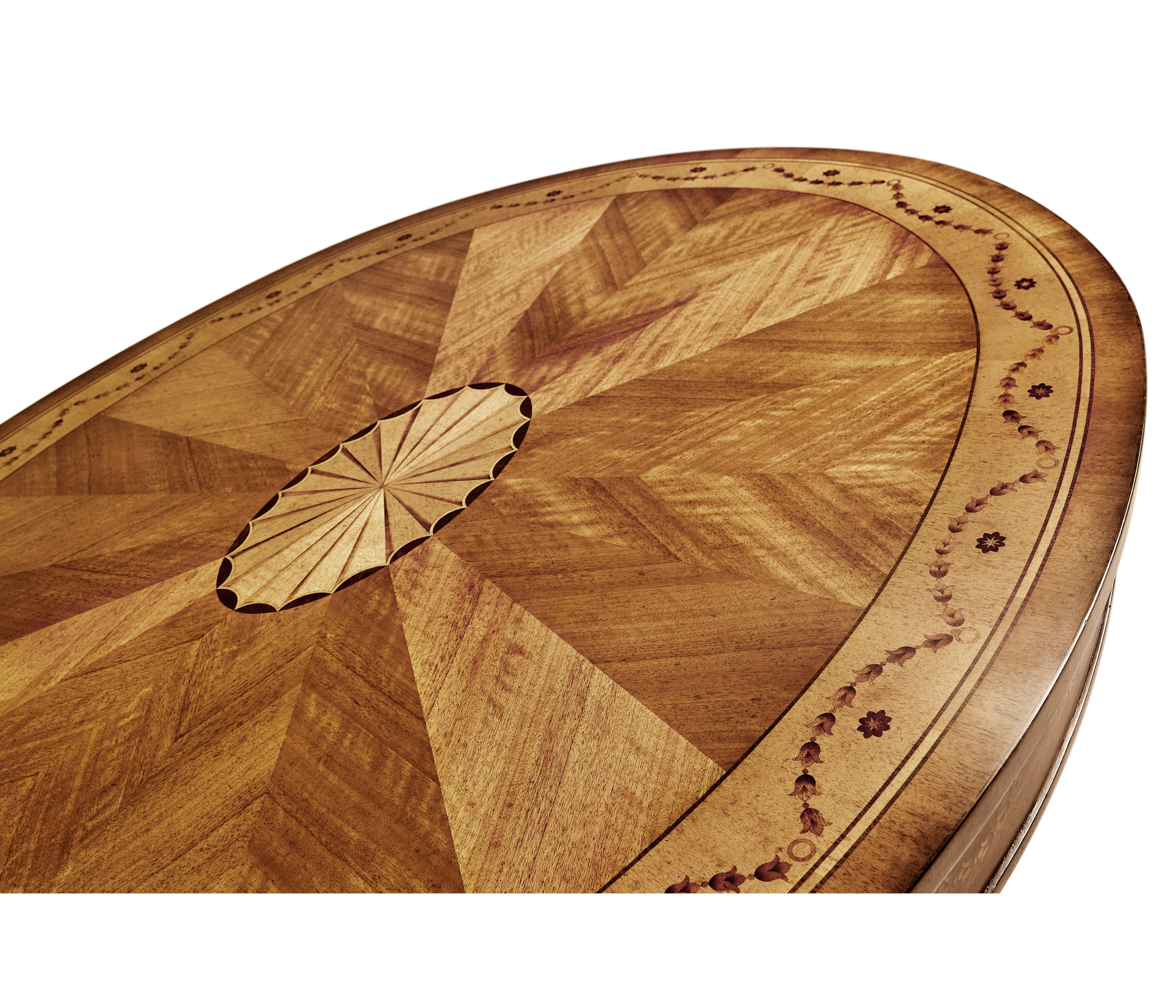 Jonathan Charles JC Traditional Sheraton Satinwood Oval Coffee Table