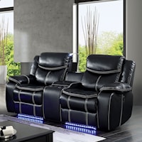 Contemporary Power Reclining Loveseat with Storage Console