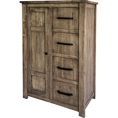 Rustic 4-Drawer 1-Door Chest