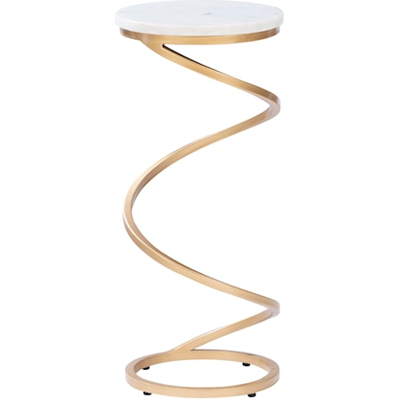 Spiral Drink Table White Marble