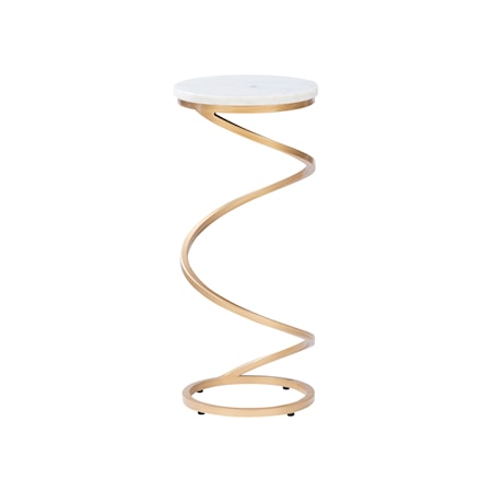 Spiral Drink Table White Marble