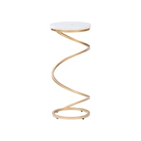 Spiral Drink Table White Marble