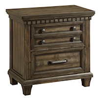 Traditional 2-Drawer Nightstand with USB Port