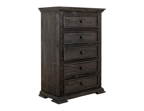 Transitional 5-Drawer Chest with Metal Pulls