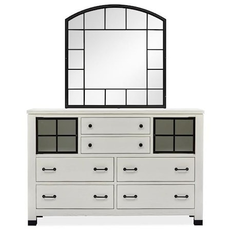 Dresser and Mirror Set