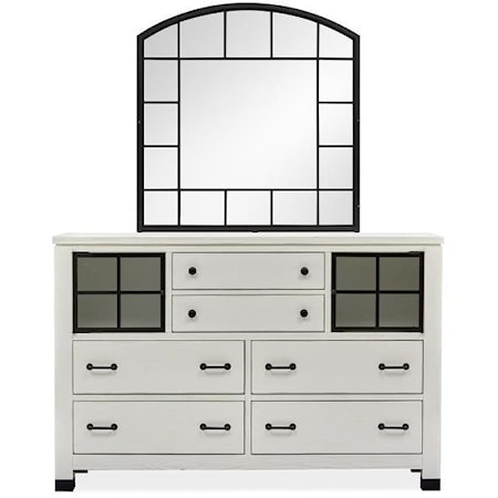 Dresser and Mirror Set