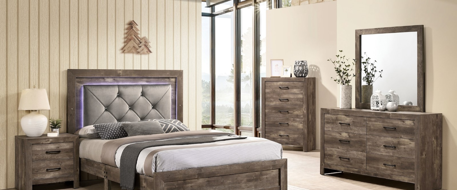 Rustic 4-Piece Queen Bedroom Set