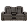 Ashley Furniture Signature Design Fyne-Dyme Power Reclining Loveseat With Console